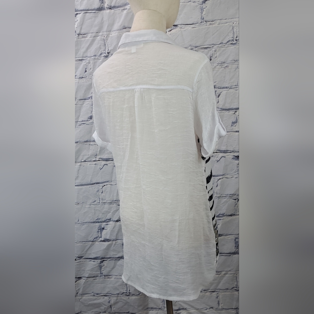 Le Grenier Top Shirt Nautical Sailing Ltweight Transparent Beach Y2K 90s Medium - Picture 9 of 14